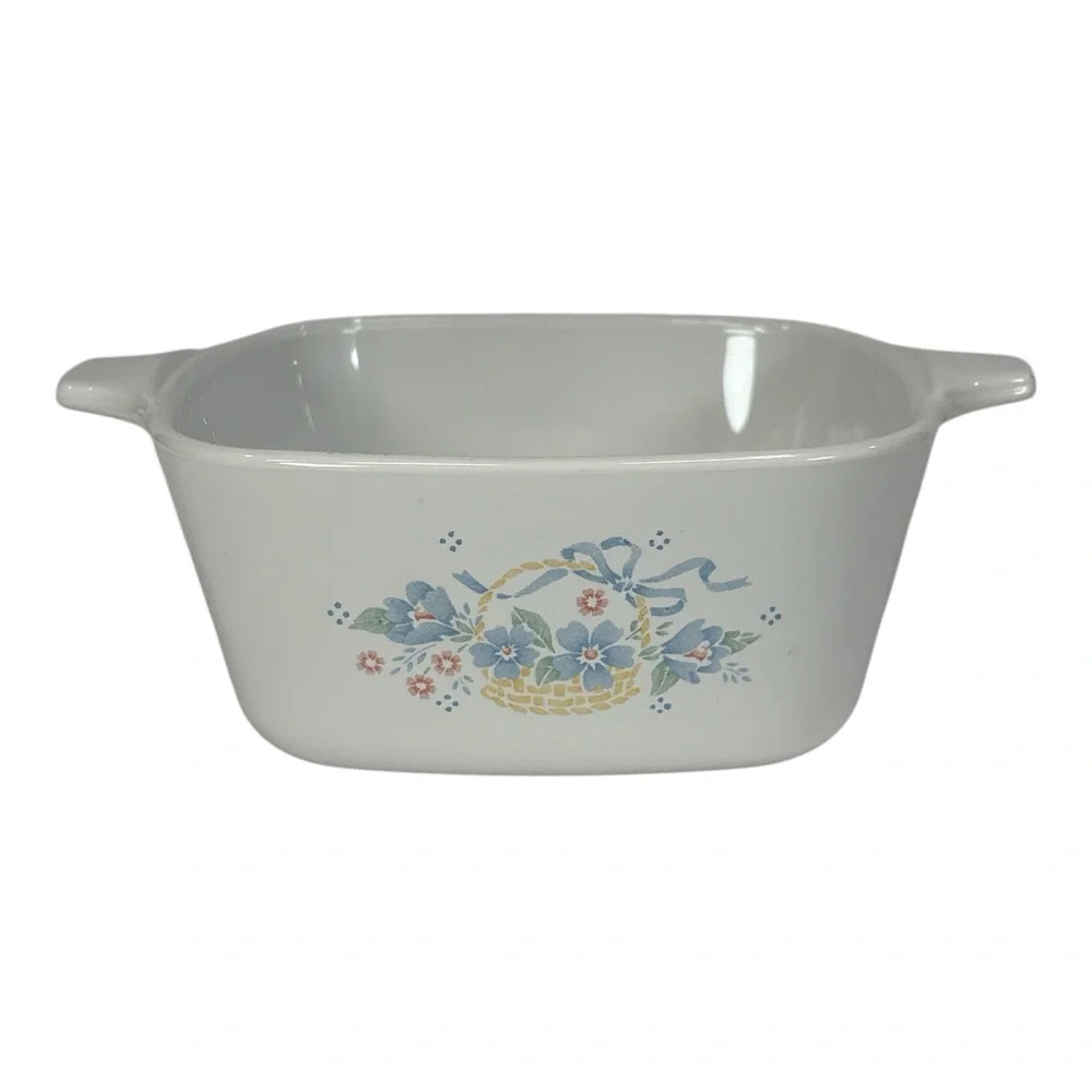 Vtg Corning Ware P-43-B 700ml Country Cornflower Square Casserole Dish NO Lid